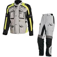 Richa Touareg Motorcycle Jacket & Trousers Fluo Yellow Grey Kit