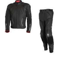 Richa Mugello Leather Motorcycle Jacket & Trousers Black Kit