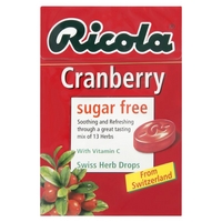 Ricola Cranberry Sugar Free Swiss Herb Drops - 45g