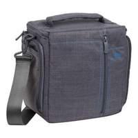 Rivacase 7503 Water-resistant Slr Polyester Shoulder Bag With Front Pocket And Rain Cover Grey