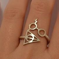 Ring Alphabet Shape Party / Daily / Casual Jewelry Alloy Women Band Rings7 Gold / Black / Silver