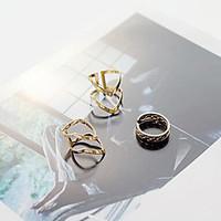 Ring Daily / Casual Jewelry Alloy Women Midi Rings / Set 3pcs, 8 / Adjustable Gold