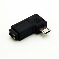 Right Angled 90 degree Micro USB Male to Mini USB Female Extension Adapter Converter