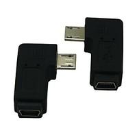 Right/Left Angled 90 degree Micro USB Male to Female Extension Adapter Conventer