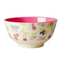 rice melamin two tone bowl wbutterfly melbw but kitchenchildrens room