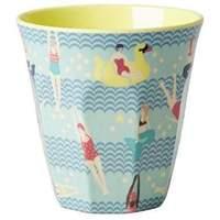 rice melamin two tone cup wprint blue melcu swim kitchenchildrens room