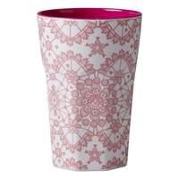 Rice - Melamin Two Tone Cup W/lace Print - Pink Melcu-llaco) /kitchen/childrens