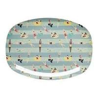 Rice - Melamin Rectangular Plate - Blue (melpl-swim) /kitchen/childrens Room /bl