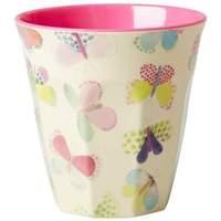 Rice - Melamin Two Tone Cup W/print - Beige (melcu-but) /kitchen/childrens Room