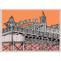 Righton Pier - Orange By Jo Peel