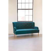 rita 3 seater velvet sofa green