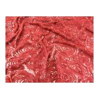 Ribbon Embroidered Chenille Mesh Lace Dress Fabric Rust