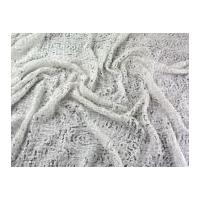 Ribbon Embroidered Chenille Mesh Lace Dress Fabric White