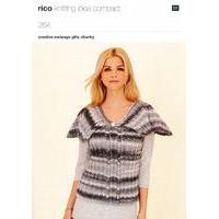 Ribbed Top with Cape Collar and Lacy Stole in Rico Design Creative Melange Glitz Chunky (264)