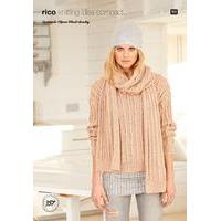 Ribbed Sweater and Scarf in Rico Design Essentials Alpaca Blend Chunky (357)