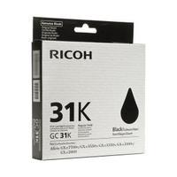 Ricoh GC31K Black Inkjet Cartridge 1900 Page Yield for Ricoh GX Series