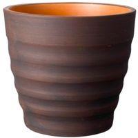 Ribbed Brown Plant Pot (H)28.5cm (Dia)32cm