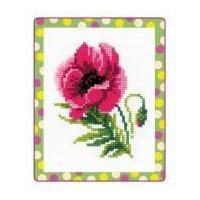 riolis counted cross stitch kit pink poppy 125cm x 178cm