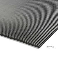 Ribbed Rubber Electrical Safety Matting 6mm thick - per metre 1200mmW