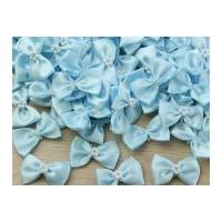 Ribbon Bow Ties with Pearls Pale Blue
