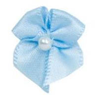 Ribbon Bows With Pearl Light Blue