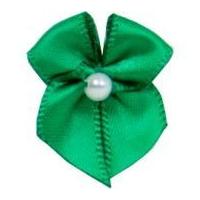 Ribbon Bows With Pearl Emerald