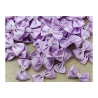 Ribbon Bow Ties with Pearls Lilac