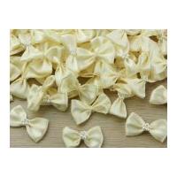 Ribbon Bow Ties with Pearls Cream