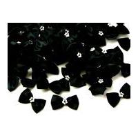 ribbon bow ties with pearls black