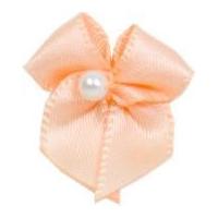 Ribbon Bows With Pearl Light Peach