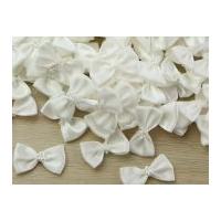 Ribbon Bow Ties with Pearls Ivory