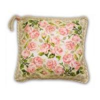 riolis counted cross stitch kit roses cushion 375cm