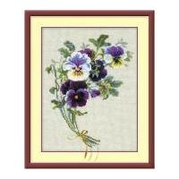 RIOLIS Counted Cross Stitch Kit Bunch of Pansies 22.5cm x 30cm