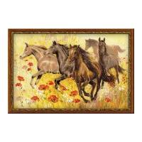 RIOLIS Counted Cross Stitch Kit Horses 57.5cm x 37.5cm