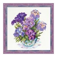 RIOLIS Counted Cross Stitch Kit Irises in Vase 42.5cm