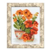 riolis counted cross stitch kit nasturtiums marigolds 25cm x 175cm