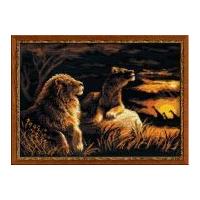 riolis counted cross stitch kit lions in the savannah 30cm x 375cm