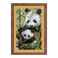 RIOLIS Counted Cross Stitch Kit Panda with Young 22.5cm x 37.5cm