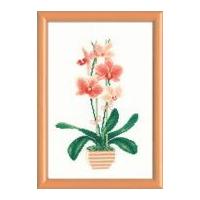 riolis counted cross stitch kit yellow orchid 20cm x 275cm