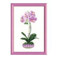 riolis counted cross stitch kit lilac orchid 20cm x 275cm