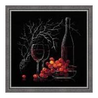 riolis counted cross stitch kit still life with red wine 275cm x 30cm