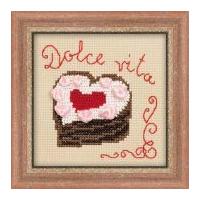 RIOLIS Counted Cross Stitch Kit Heart Cake 10cm
