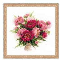 RIOLIS Counted Cross Stitch Kit Peonies in a Vase 37.5cm