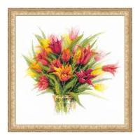 RIOLIS Counted Cross Stitch Kit Tulips in a Vase 37.5cm