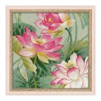 riolis counted cross stitch kit lotuses 35cm