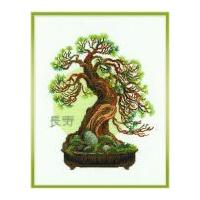 riolis counted cross stitch kit bonsai pine wish of longevity 35cm x 4 ...