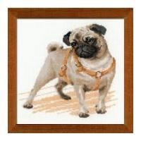 riolis counted cross stitch kit pug dog