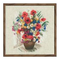 RIOLIS Counted Cross Stitch Kit Summer Flowers & Poppies 42.5cm