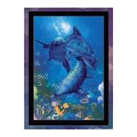 RIOLIS Embellished Counted Cross Stitch Kit Three Dolphins 27.5cm x 37.5cm