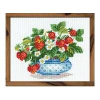 riolis counted cross stitch kit basket of strawberries 30cm x 225cm